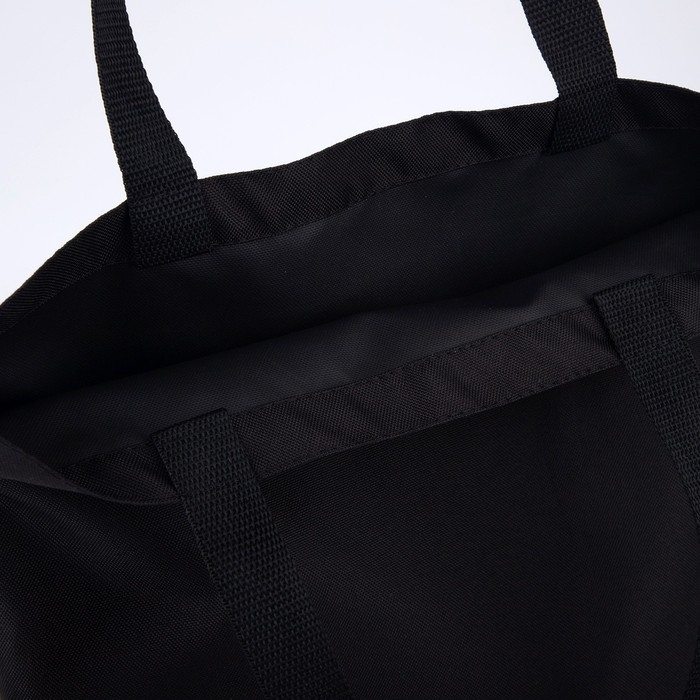 Шопер однотонный, 35х0.5х40 см, оксфорд 600D, 200 гр, без подклада, чёрный