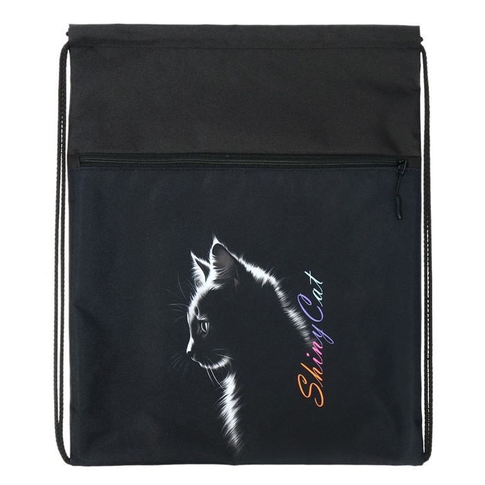 Мешок для обуви с карманом 480 х 390 мм, Stavia (плотность 600D с водоотталкивающей ПУ-пропиткой) Shiny cat