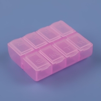 Таблетница, английские буквы, 7,4 × 6,2 × 2,1 см, 8 секций, цвет МИКС Таблетница, английские буквы, 7,4 × 6,2 × 2,1 см, 8 секций, цвет МИКС