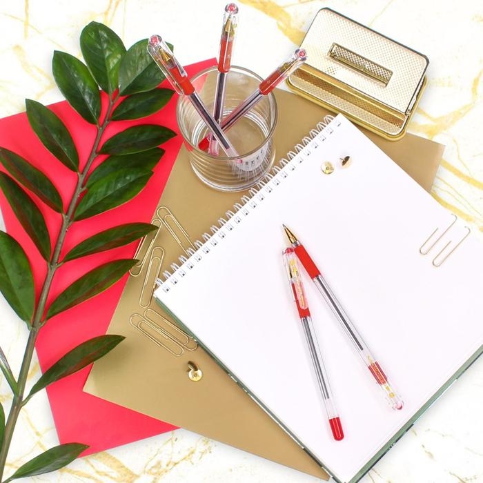 Ручка шариковая MunHwa MC Gold, стержень красный, узел 0.5 мм, грип Ручка шариковая MunHwa MC Gold, стержень красный, узел 0.5 мм, грип