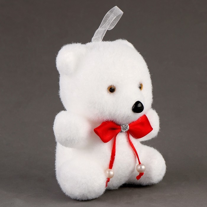 Игрушка из пенопласта &laquo;Мишка&raquo; с красным бантиком, 11 см