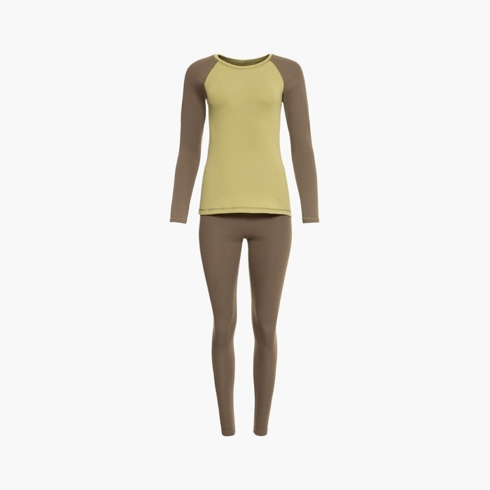 Термобельё женское (лонгслив, леггинсы), цвет хаки, размер 46