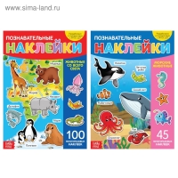 Многоразовые наклейки набор &laquo;В мире животных&raquo;, А4, 2 шт.