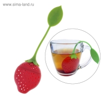 Ситечко для чая Доляна &laquo;Клубника&raquo;, 5&times;19 см, цвет красный