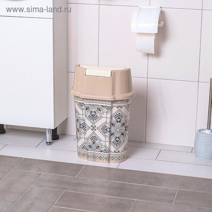 Ведро с плавающей крышкой &laquo;Мозаика&raquo; 14 л, декор