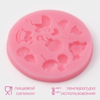 Молд Доляна &laquo;Для новорождённого&raquo;, силикон, d=7,5 см, цвет розовый