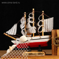 Корабль сувенирный на подставке, с двумя карандашницами 22*7*15см Корабль сувенирный на подставке, с двумя карандашницами 22*7*15см