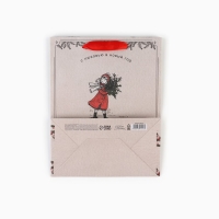 Пакет подарочный новогодний крафтовый вертикальный &laquo;Будьте счастливы&raquo;, MS 18 х 23 х 10 см, Новый год