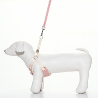 Комплект с мягкой шлейкой "Горох", размер М, поводок 120 х 1,5 см, ОГ 34-66 см, розовый Комплект с мягкой шлейкой "Горох", размер М, поводок 120 х 1,5 см, ОГ 34-66 см, розовый