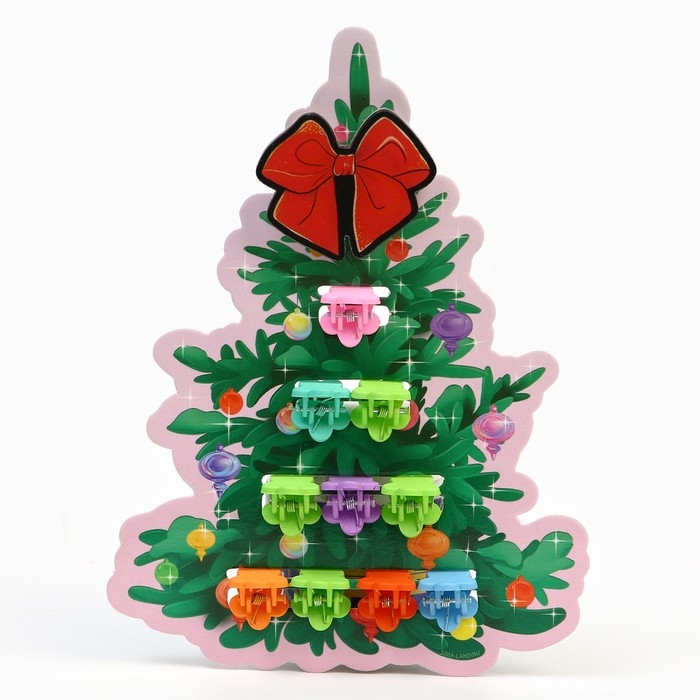 Заколка и крабики для волос новогодние &laquo;Праздник&raquo; на Новый год,