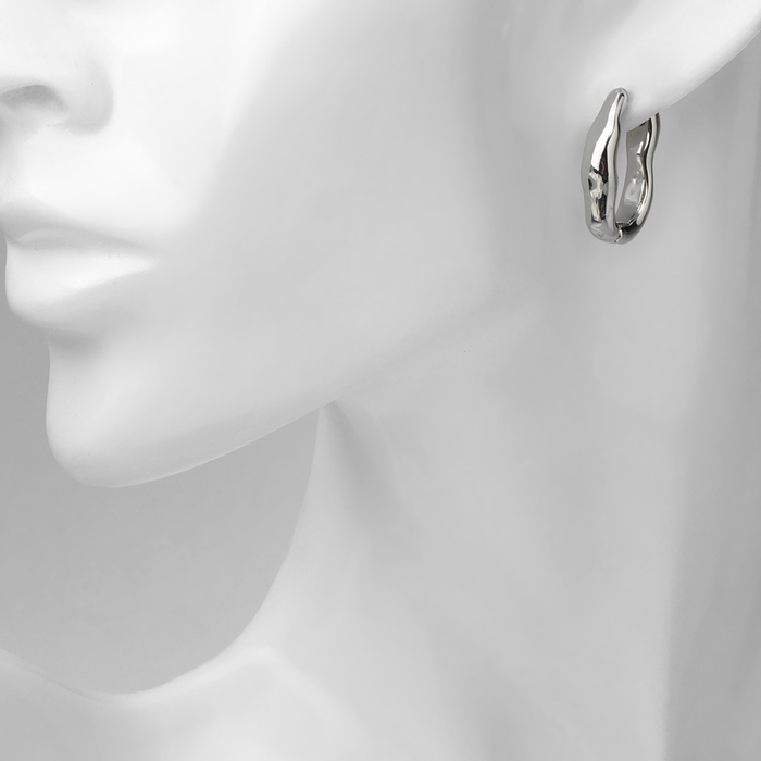 Серьги металл &laquo;Богема&raquo; вираж изгиб, цвет серебро