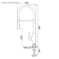 Смеситель для кухни Accoona A4890WF-1, однорычажный, латунь, черный/золото