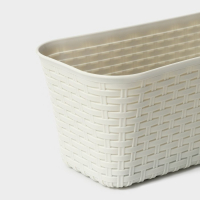 Ящик балконный &laquo;Ротанг&raquo;, 38,5 см, цвет белый