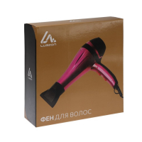 Фен Luazon LGE-004, 3800 Вт, 2 скорости, 3 температурных режима, красно-черный