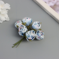 Декор для творчества "Пионы" бело-голубой (1 набор=1 букет) в букете 6 шт 2,5х10,5 см Декор для творчества "Пионы" бело-голубой (1 набор=1 букет) в букете 6 шт 2,5х10,5 см