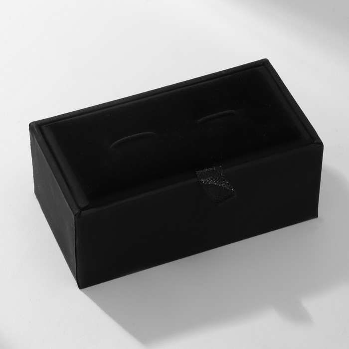 Футляр кожаный под запонки &laquo;Классика&raquo;, цвет чёрный