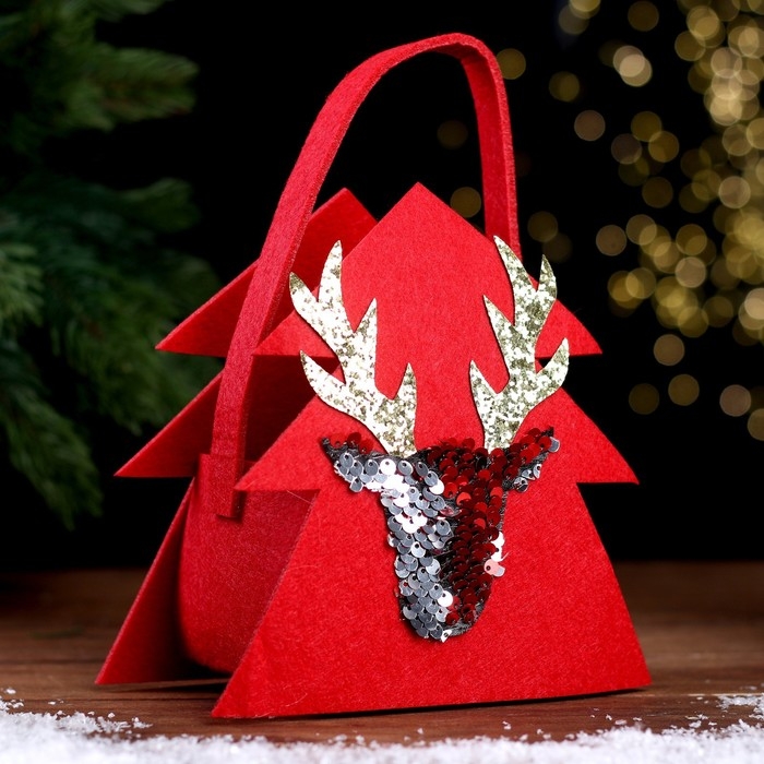 Новогодняя корзинка для декора &laquo;Олень&raquo; 16 &times; 10,5 &times; 19 см