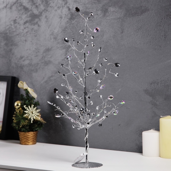 Светодиодный куст &laquo;Капли росы&raquo; 45 &times; 30 &times; 3 см, 20 LED, постоянное свечение, от батареек CR2032х2 (в комплекте), свечение тёплое белое