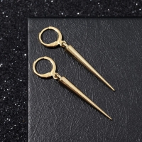 Серьги металл "Шипы" удлинённые, цвет золото