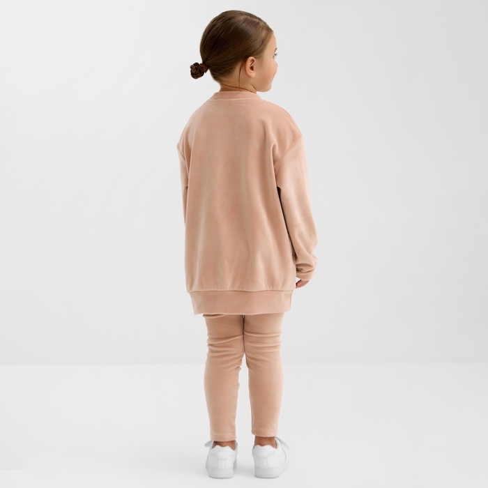 Костюм детский (свитшот, леггинсы) KAFTAN Plushy р.36 (134-140), бежевый Костюм детский (свитшот, леггинсы) KAFTAN Plushy р.36 (134-140), бежевый