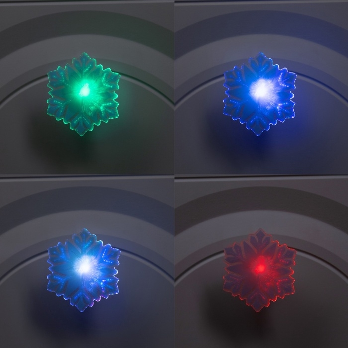 Игрушка световая Игрушка световая "Снежинка" 8 см, 1 LED, LR44x3 (в компл.), мерцание, свечение мульти