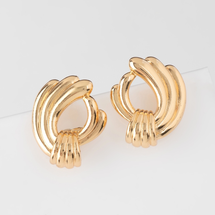 Серьги металл &laquo;Атмосфера&raquo; венец, цвет золото