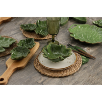 Менажница 2 ячейки Доляна &laquo;Лист&raquo;, 21,8&times;6,9 см, цвет зелёный