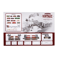 Железная дорога &laquo;Винтаж&raquo;, 2 состава в комплекте, свет и звук, работает от батареек