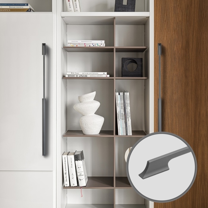 Ручка-скоба CAPPIO RSC020, алюминий, м/о 480 мм, цвет графит