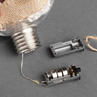 Набор ёлочных шаров &laquo;Веточки и шишки&raquo; 2 шт., батарейки, 5 LED, свечение белое