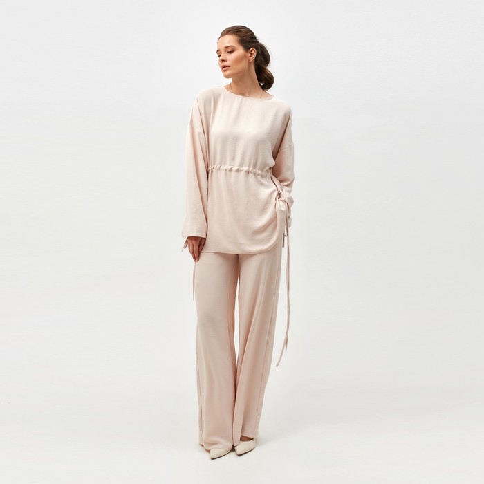 Костюм женский (туника, брюки) MINAKU: Casual Collection цвет бежевый, размер 46 Костюм женский (туника, брюки) MINAKU: Casual Collection цвет бежевый, размер 46