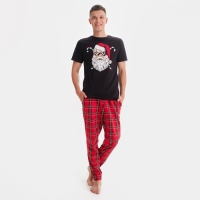Пижама новогодняя мужская KAFTAN "Дед Мороз", цвет красный/чёрный, размер 54 Пижама новогодняя мужская KAFTAN "Дед Мороз", цвет красный/чёрный, размер 54