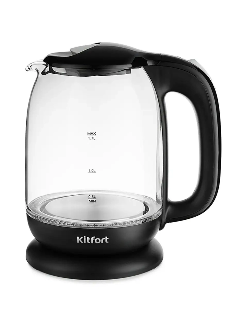 Чайник электрический стеклянный с подсветкой КТ-625 - 1.7 л