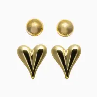 Набор серьги "Сердце" нежность, цвет золото