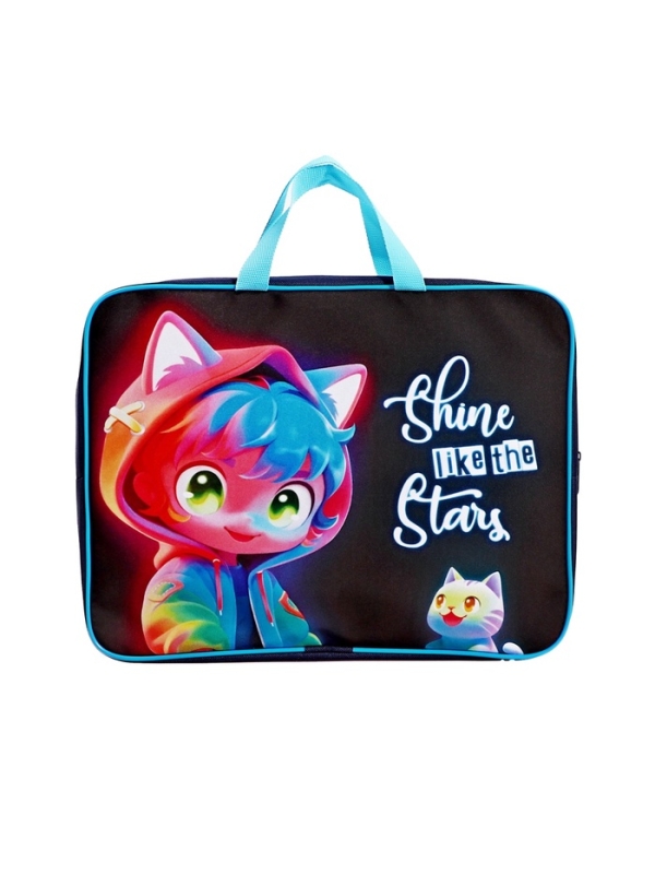 Папка с ручками текстильная А4, 360&times;245&times;70 мм, Calligrata TOP &laquo;Сияй&raquo;