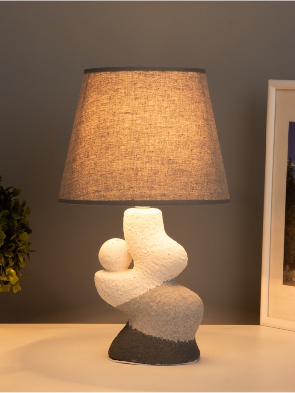 Лампа настольная "Гряда" 1х40Вт Е14 серый/белый 20х20х32см