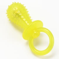 Игрушка жевательная "Соска" прозрачная, PP, 9,5 см,  жёлтая