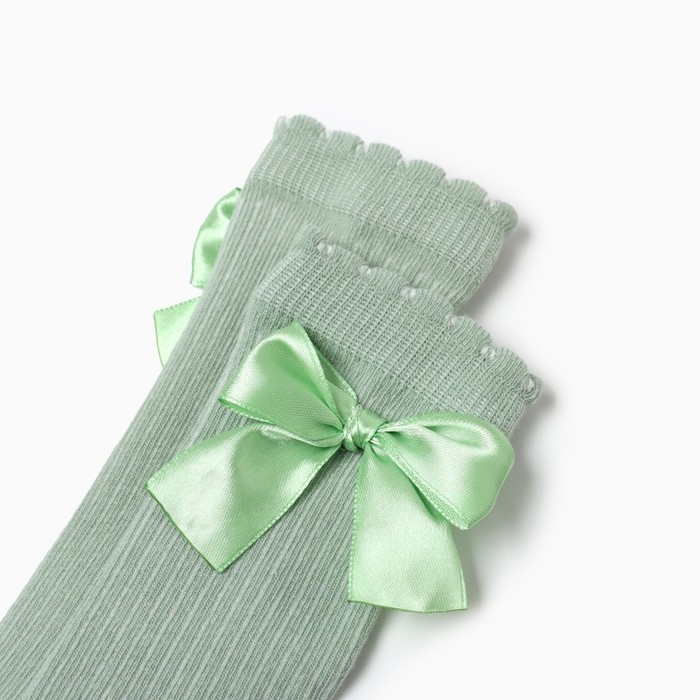 Гольфы Крошка Я &laquo;Бантик&raquo; 8-10 см, зеленый