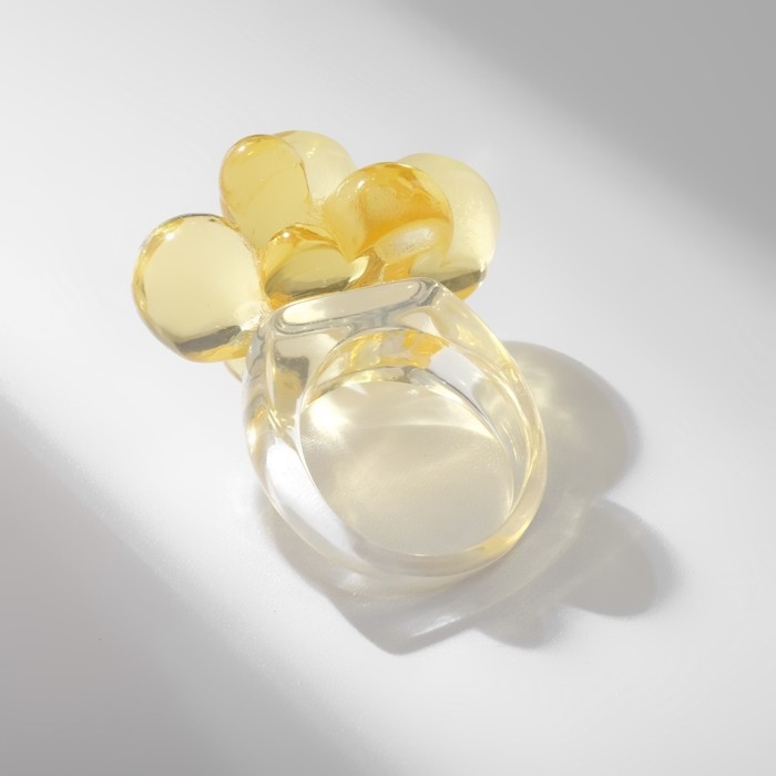 Кольцо &laquo;Молекулы&raquo;, цвет жёлтый, 17 размер