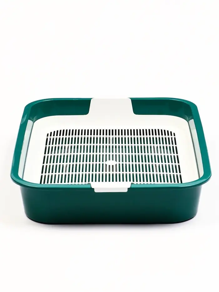 Туалет "Белла мини" для кошек, с сеткой, 35 х 26  х 6 см, Зеленый
