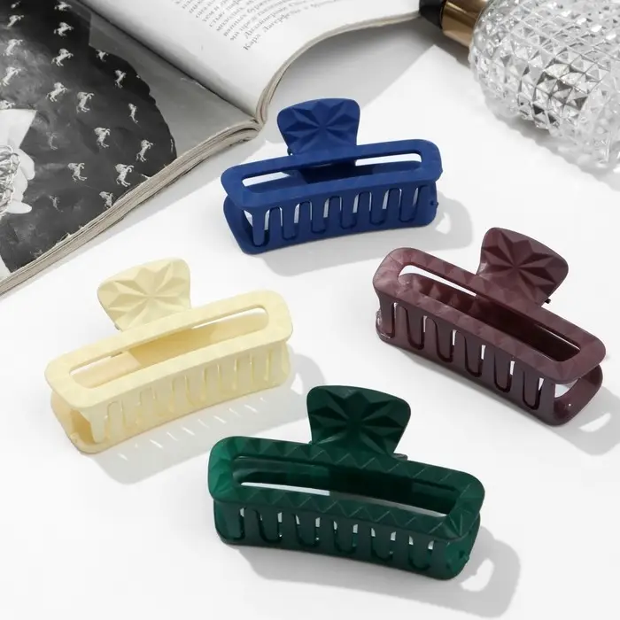 Краб для волос &laquo;Матовый&raquo;, узор прямой, 7.5 см, микс