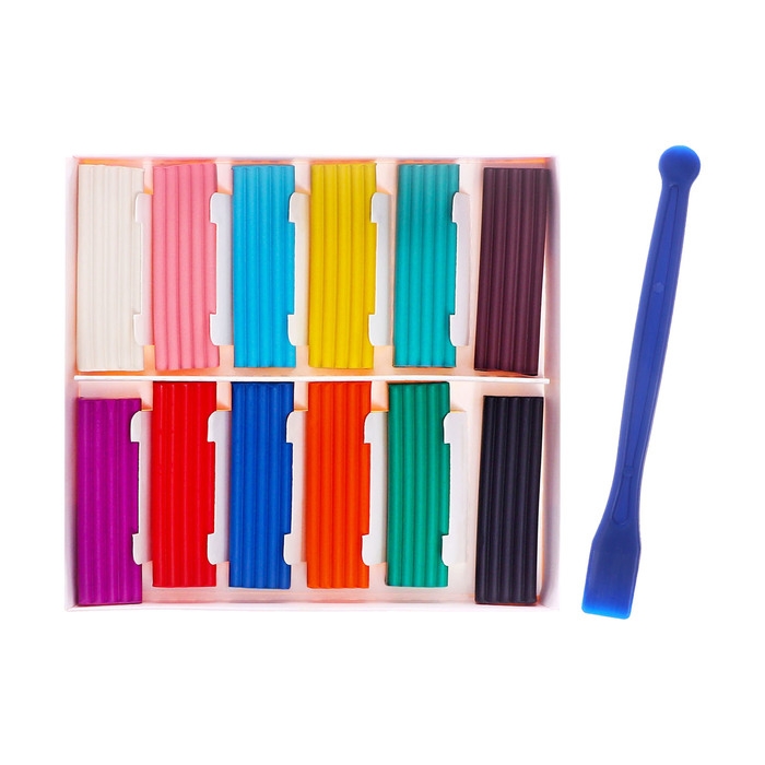 Пластилин "Цветик", 12 цветов, 180 г, со стеком