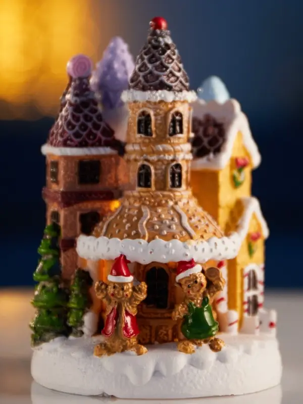 Фигура светодиодная "Пряничный замок" 10х7 см, 4 LED, LR41x3 (в компл), Т/БЕЛЫЙ