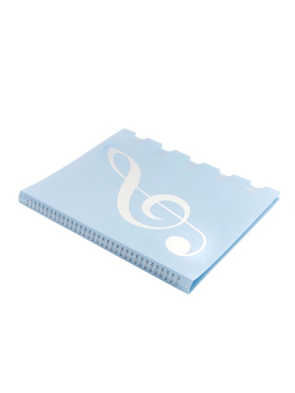 Нотная папка - 30 файлов 60 листов голубая