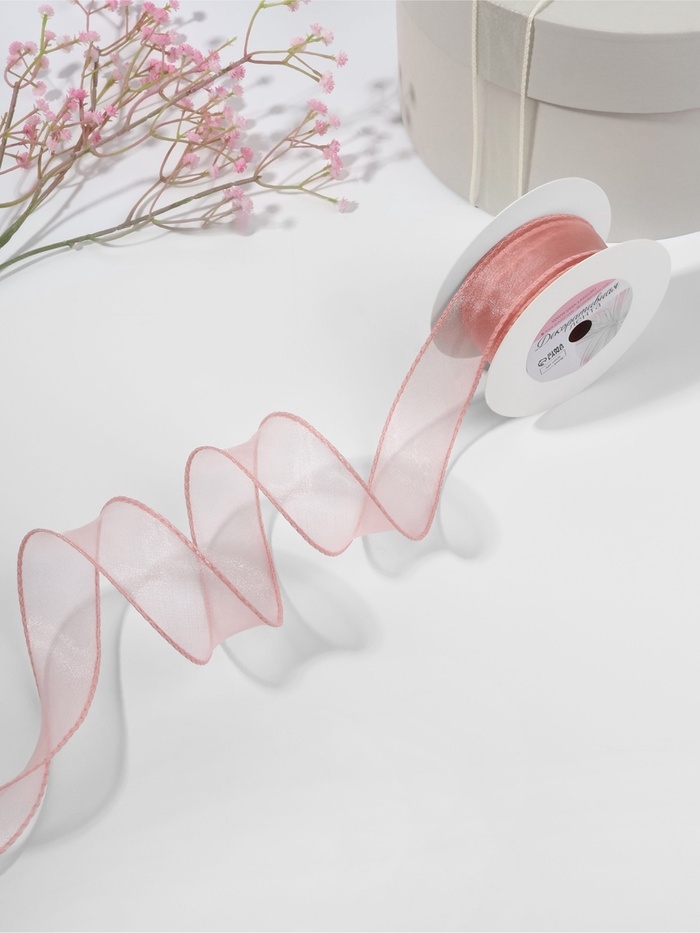 Лента капроновая &laquo;Волна&raquo;, с блеском, 40 мм, 10 &plusmn; 1 м, цвет пудровый №45