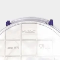 Контейнер пищевой, 300 мл, d=12 см, h=5 см, круглый, прозрачный, голубой