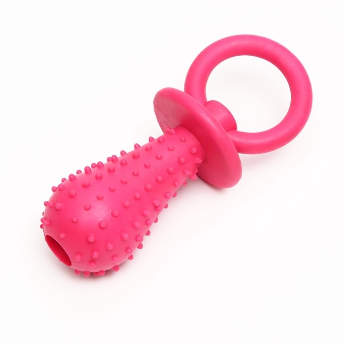Игрушка жевательная Игрушка жевательная "Соска", TPR, 10 х 3 см, розовая