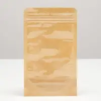 Пакет Zip-lock Крафт с прозрачной стенкой 12&times;20 + 4 см