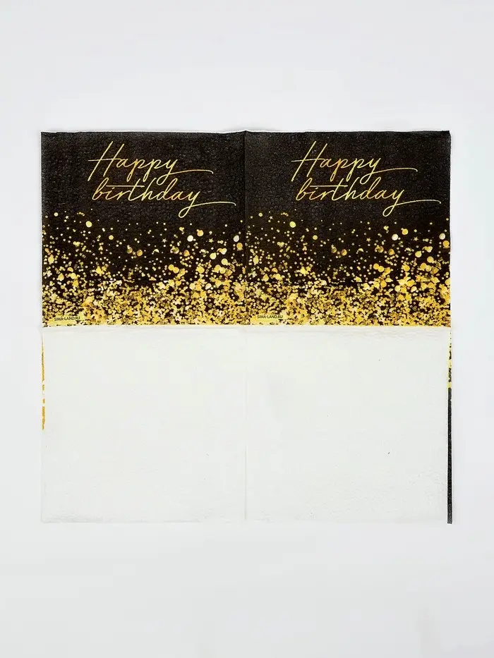 Салфетки бумажные однослойные &laquo;Happy Birthday&raquo;, 24х24 см, 50 шт