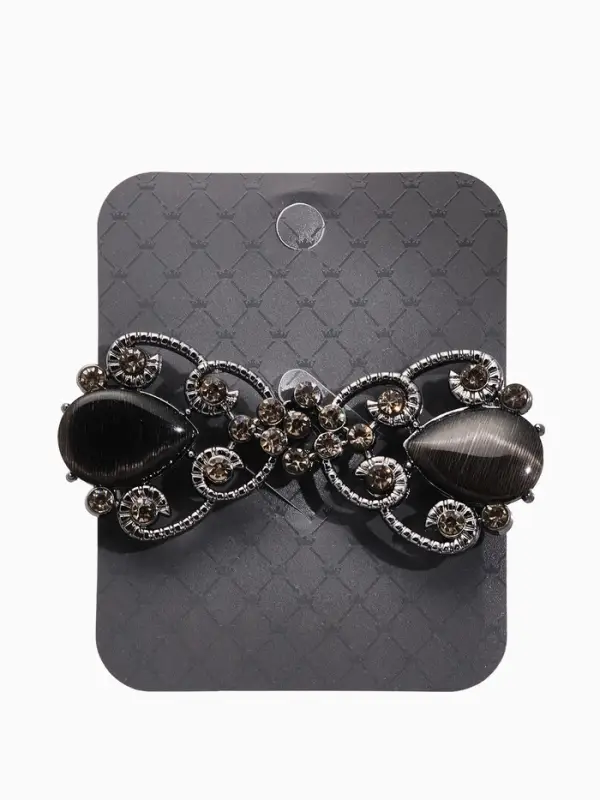 Зажим для кардигана "Ажур", винтаж, цвет серый в сером